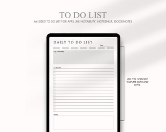 Elenco di cose da fare minimalista modificabile, Modello di elenco di cose da fare senza data, Pianificatore di attività, Elenco di cose da fare giornaliero, Lista di controllo, Stampabile, Pianificatore A4, Onenote