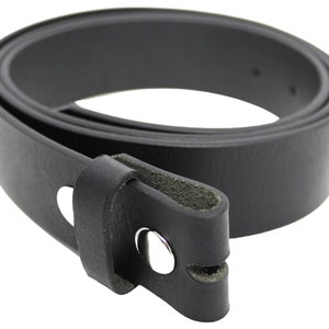 Leather Belt Strap with Press Studs for Pin Buckle. Width: 38mm. Black or Brown. image 10