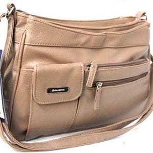 Handtasche mit mehreren Fächern und verstellbarem Schultergurt. Stil-Nr.: 3265.