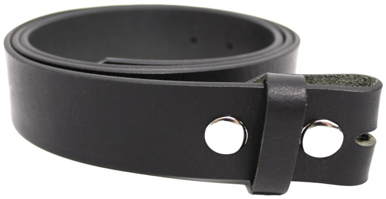 Leather Belt Strap with Press Studs for Pin Buckle. Width: 38mm. Black or Brown. image 6
