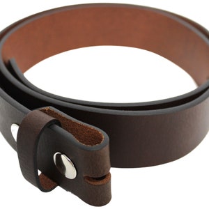 Leather Belt Strap with Press Studs for Pin Buckle. Width: 38mm. Black or Brown. image 8