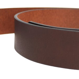 Leather Belt Strap with Press Studs for Pin Buckle. Width: 38mm. Black or Brown. image 3