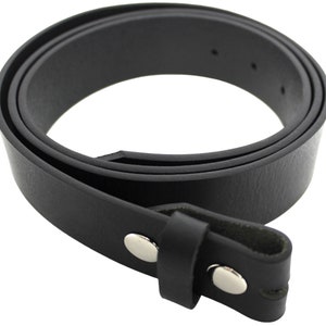 Leather Belt Strap with Press Studs for Pin Buckle. Width: 38mm. Black or Brown. image 9