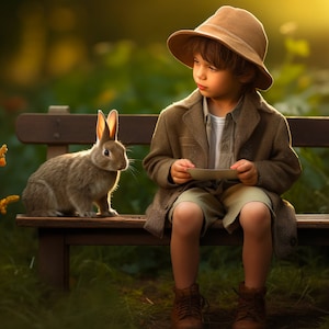 Rustic Easter Bunny Digital Background, Easter Backdrop, Photo Background, Photo editing, Photography backdrop, Instant download