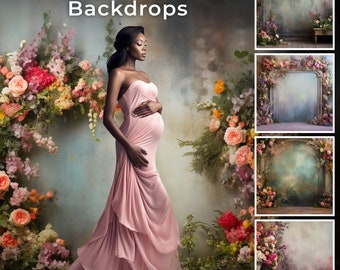 100 Canvas Floral Texture Digital Backdrops, Maternity Backdrop Overlays, Studio Backdrop Overlays, Fine Art Textures, Photoshop Overlays