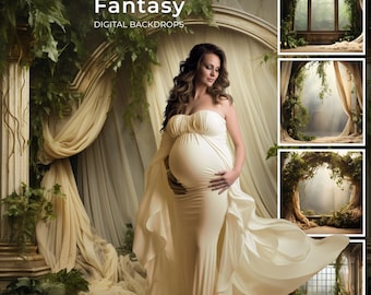 50 Foliage Fantasy Digital Backdrops, Maternity Backdrop Overlays, Studio Backdrop Overlays, Fine Art Textures, Photoshop Overlays