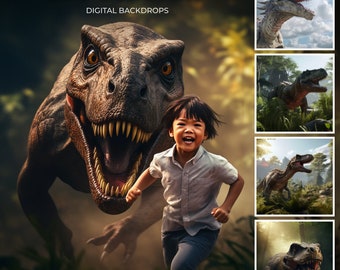 Décors numériques dinosaures, arrière-plans T-Rex, arrière-plan dinosaure, Jurasic Mega Bundle, Mega Pack en téléchargement numérique, Brontosaure