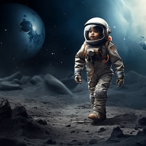Superposición digital de astronauta, traje espacial en Photoshop, composición de astronauta, fondo digital, fondo de fotografía, edición de fotografías, descarga instantánea