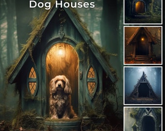 100 Scary Halloween Dog House Digital Backdrops, Spooky Pet House Backdrops, Halloween Bundle, Pets House Spooky Decor, Custom Pet Card