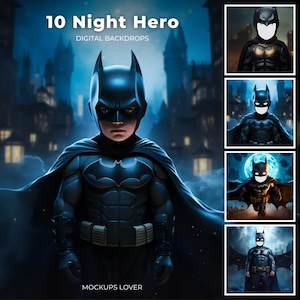 10 Superhero Digital Backdrops/Overlays Superhero Portraits Photoshop Overlays Composite Photo Digital Background Night Hero Photo Backdrop