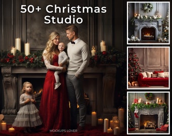 50+ Christmas Digital Backdrop, digital background, Massive Christmas Bundle, digital composite digital overlay