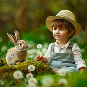 Easter Bunny digital backdrop,Easter Bunnies, rabbit,Portrait photography backdrop, nature,Easter Card,Photo Editing,Digital Download