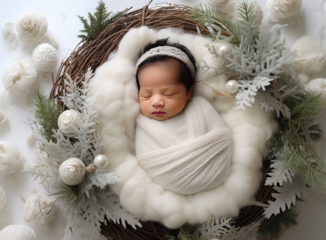Christmas Newborn Digital Backdrop, Christmas Newborn Digital