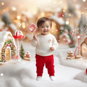 Candyland Christmas Digital Background, Christmas Village Digital Backdrop, Creative Composite, Candy Cane Wonderland, Gingerbread House