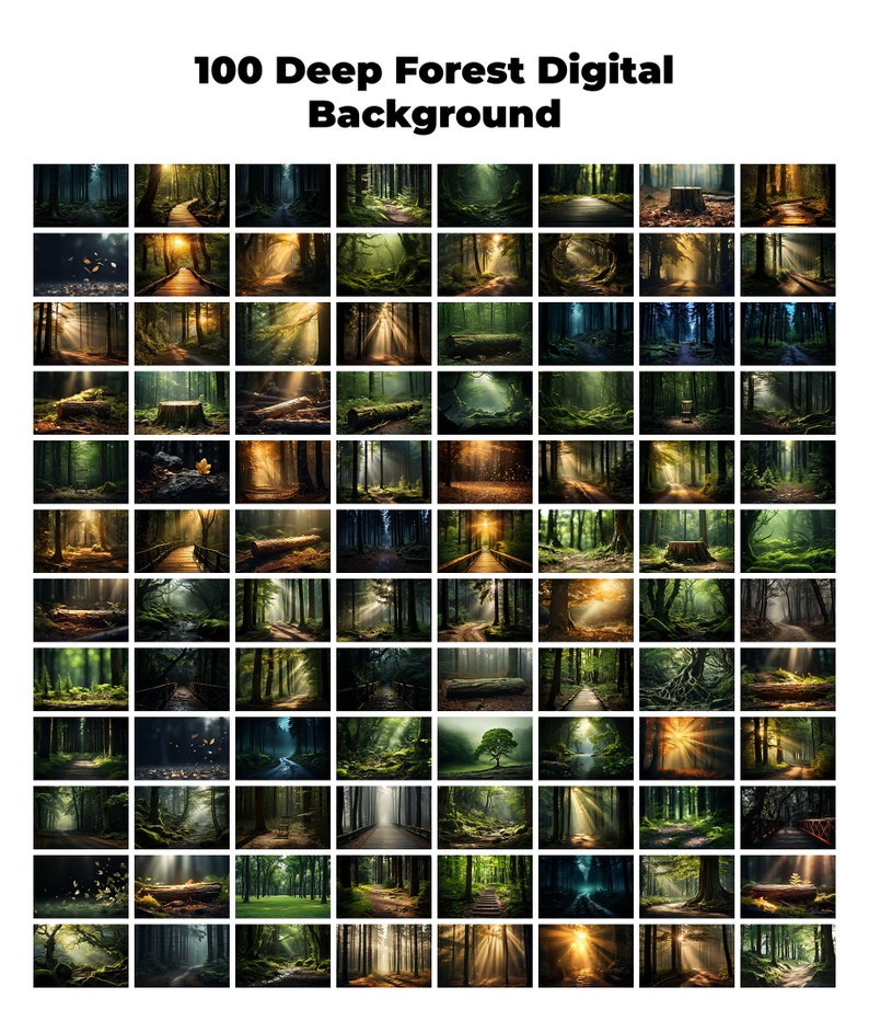 100 Deep Forest Digital Background for creative composite images, forest, tree, digital backdrop, nature, photoshop composite image 2