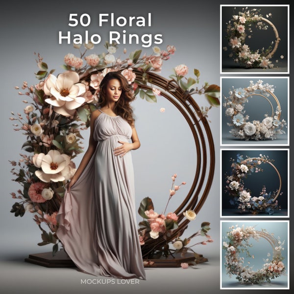 Hanging Floral Ring Maternity Digital Backdrops, Maternity Backdrop Overlay, Flower Hoop Backgrounds, Floral Hoop, Overlays Textures