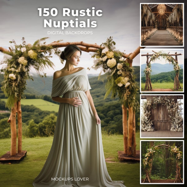 150 Rustic Outdoor Wedding Digital Backdrops, Maternity, Fine Art, Portrait Photography Overlay, Photoshop Composite, Wedding Mega Bundle