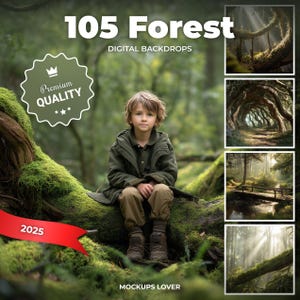 Forest Digital Background Bundle, Nature backdrop, Bridge, Stairs, Bench, Meadow, Photo Prop, Photo Editing, Instant Download, Maternity