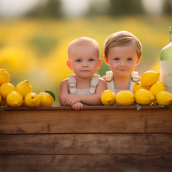 Lemonade stand digital background, summer lemons, Photoshop Overlays, Kids Portrait Backdrops, Summer Backdrops, Studio Photography