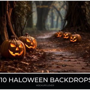 110 Halloween Digital Background Bundle, Horror Backdrop, Photography Composite, Printable Set, Kids Photo Prop, Photoshop Template, Scary