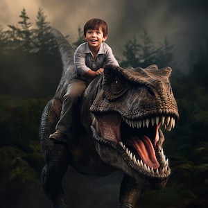Dinosaur Digital Background, Kids Photo Prop, Photography Composite, Jurassic Backdrop, t-rex, Photoshop Template, Digital Download