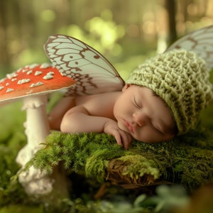 Newborn Digital Photography Backdrop, Fantasy Forest, Face Swap, Add face, Fairytale Baby Boy Girl Photo Prop, Photoshop Composite Overlay