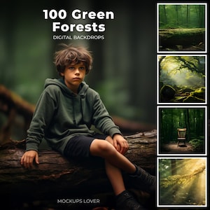 100 Deep Forest Digital Background for creative composite images, forest, tree, digital backdrop, nature, photoshop composite image 1