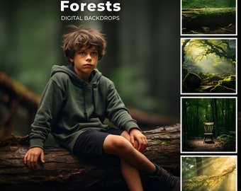 100 tiefer Wald Digitaler Hintergrund für kreative zusammengesetzte Bilder, Wald, Baum, digitaler Hintergrund, Natur, Photoshop Verbundstoff