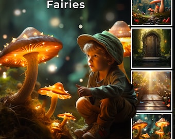 200 Woodland Fairy Digital Backdrops, Fairy Forest, Mega Bundle, Arches, Mushrooms, Photoshop Digital Backdrop, Photoshop Overlays