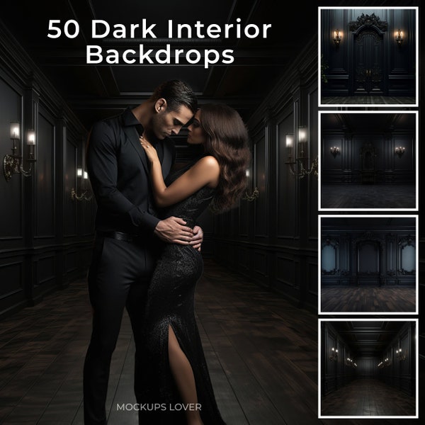 50 Black Paneled Wall Digital Backdrops set, Maternity Backdrop Overlays, Studio Backdrop Overlays, Fine Art Textures, Photoshop Overlays