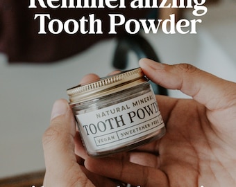 Non-Nano Hydroxyapatite Remineralizing Tooth Powder (Revised Formula) Holistic Non-Toxic Oral Care | Fluoride Free Toothpaste