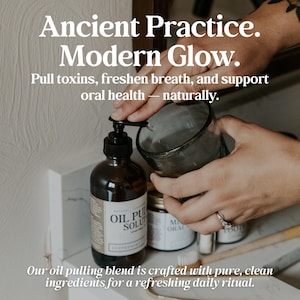 Natural Oil Pulling Solution – Remineralizing Oral Detox | Coconut Oil + Peppermint + Clove | Holistic Mouthwash Alternative