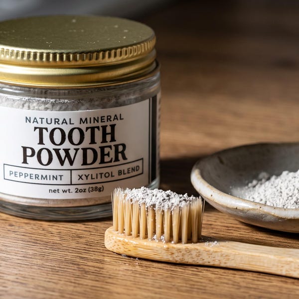 Non-Nano (Micro) Hydroxyapatite Remineralizing Tooth Powder - Holistic Non-Toxic Oral Care - Fluoride Free Toothpaste