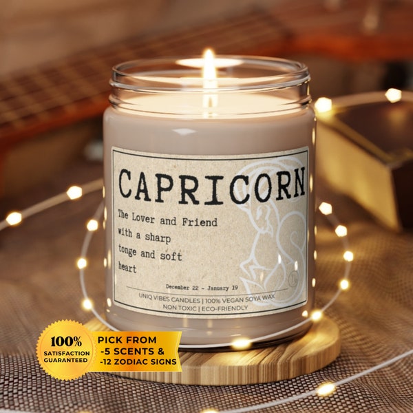 capricorn zodiac candle definition, Zodiacal Star Sign Candle, funny horoscope candle astrological sign birthday gift, astrology sign gift