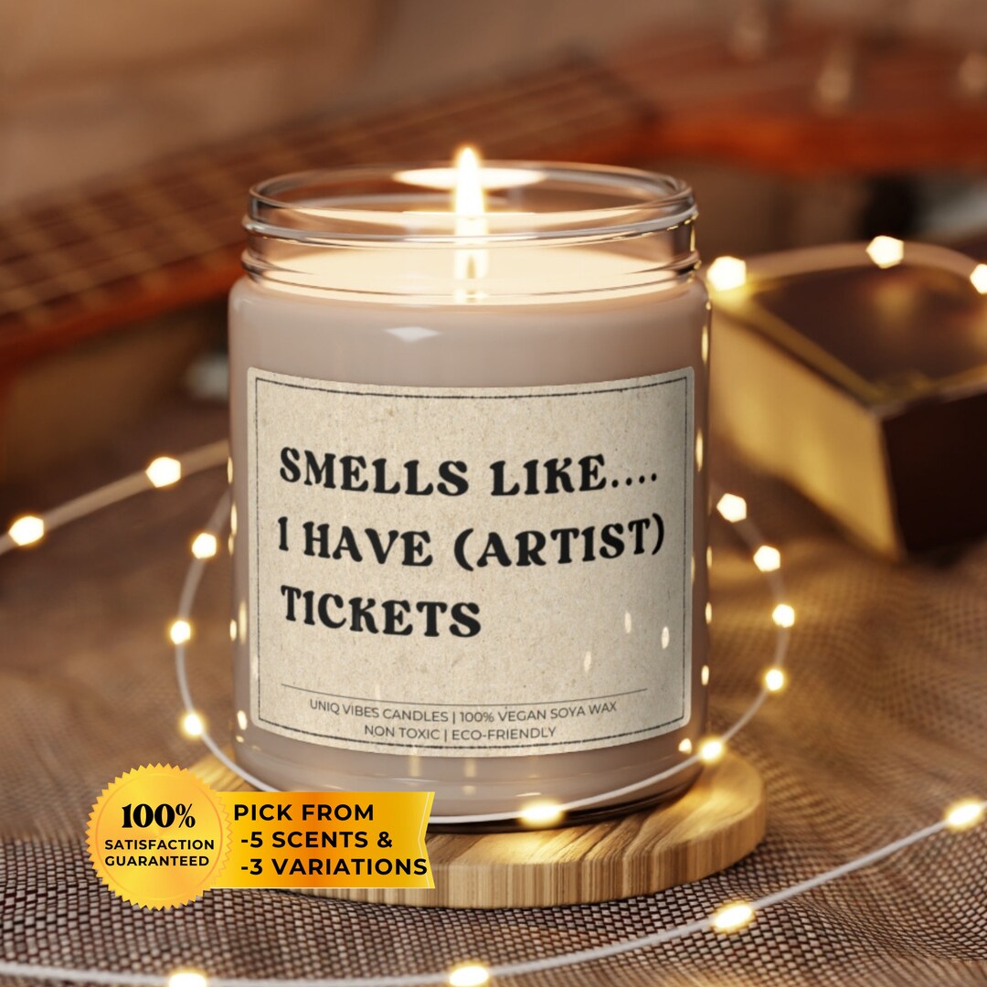 Custom Concert Ticket Candle Funny Candle Custom Gift for Her Music Fan