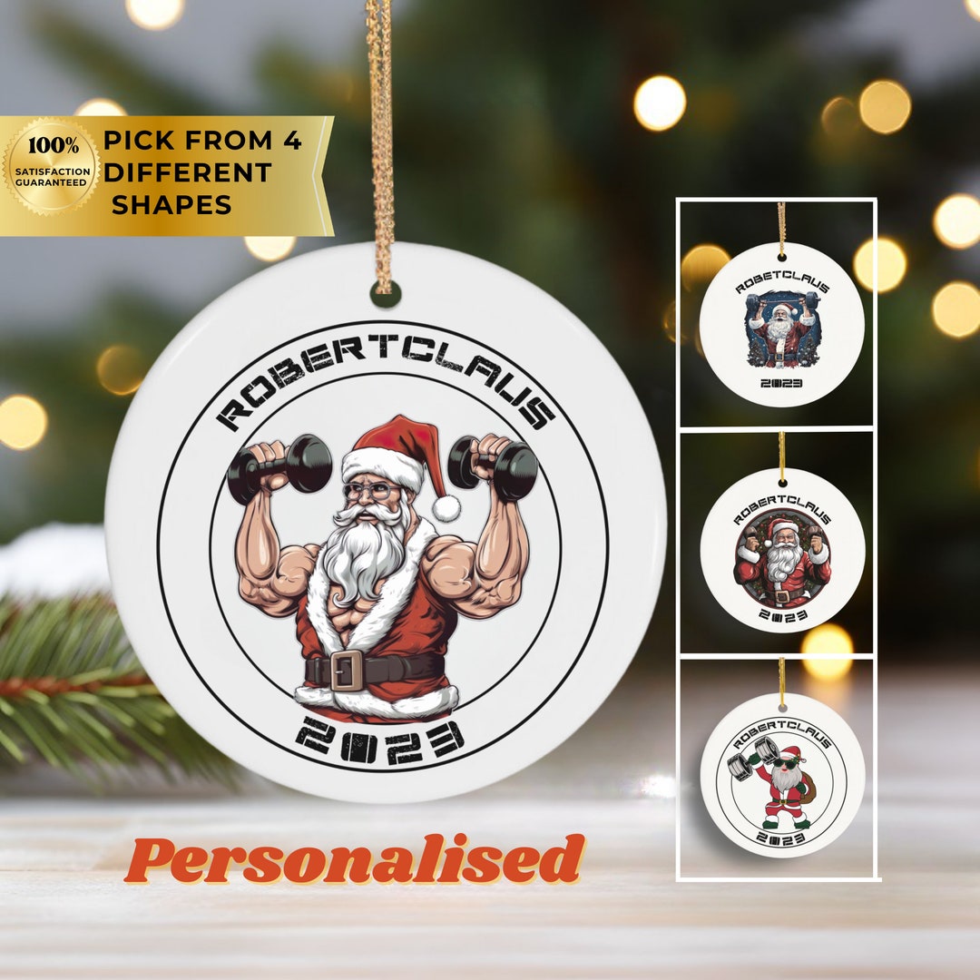 Weightlifting Christmas Ornament 