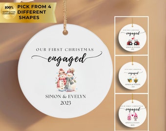 first christmas engaged ornament, Engamenet Gifts, Custom Couples Name Ornament, Couples Ornament, Engagement Gift, Christmas Ornament gift