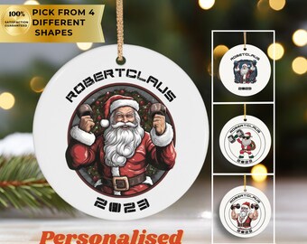 Weightlifter christmas ornament, weightlifting ornament, custom Fitness Coach Ornament,  Personalized Fitness Gift, custom gym gift