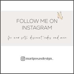 May include: Follow me on Instagram for new sets, discount codes and more.  mariposasdesign_  Instagram handle.