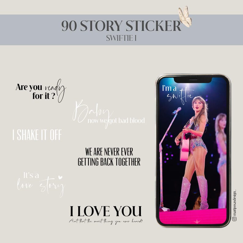 SWIFTIE I | 90 Story Stickers Instagram | Taylor Swift | concert | music | concert image 1