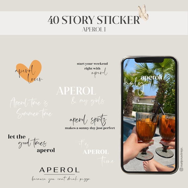 APEROL I | 40 STORY STICKERS Instagram I Drinks | Summer I Aperitif I Cocktail I Friends