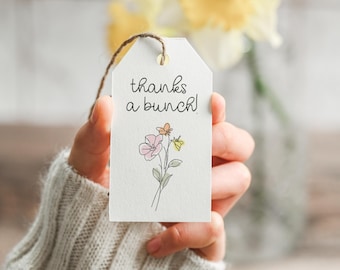 Floral Thank You Gift Tag Printable (Digital Download)