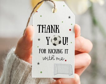Soccer Favor Tags, Thank You Gift (Printable Download)