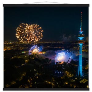 Munich Fireworks Poster with Hanger