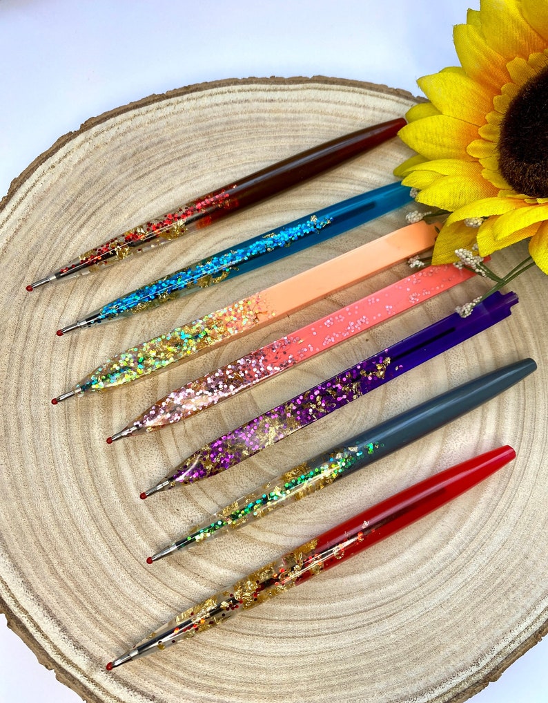 Epoxy resin pen ballpoint pen office supply stationery resin school gift idea handmade fancy pen image 1