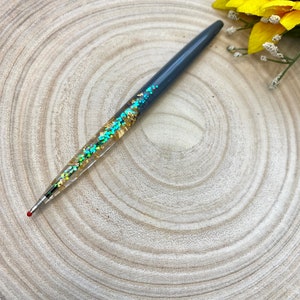 Pluma de resina epoxi bolígrafo material de oficina papelería resina escuela idea de regalo hecho a mano pluma elegante imagen 7