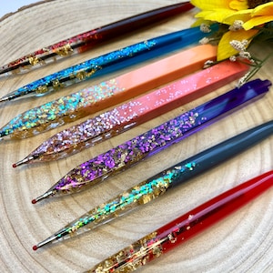 Epoxy resin pen ballpoint pen office supply stationery resin school gift idea handmade fancy pen image 2