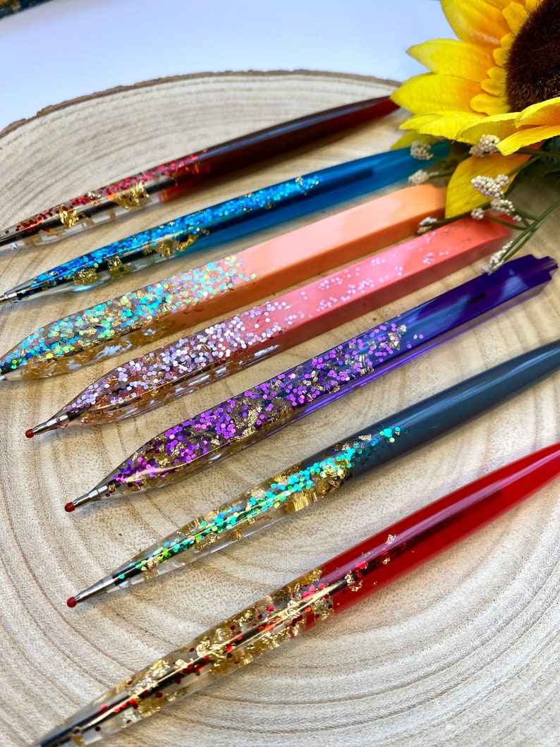 Epoxy resin pen ballpoint pen office supply stationery resin school gift idea handmade fancy pen image 2