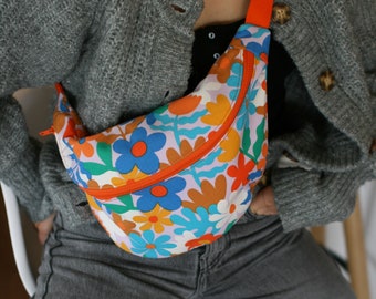 Sac Banane taille L Toile Power flower