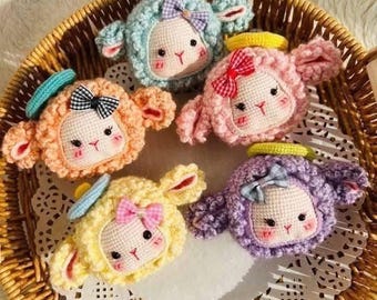 Crochet Sheep Keychain Pattern – DIY Amigurumi Lamb Bag Charm – PDF Pattern